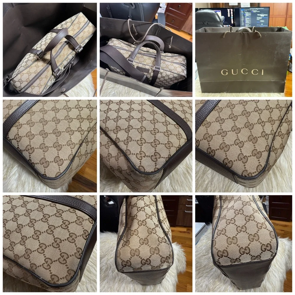 Gucci Gg Business Bag Briefcase Laptop Ipad case, fits 14”/17” laptop Brown